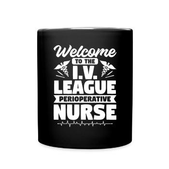 Welcome To The I.V. League Perioperative Nurse OR - Full Colour Mug - black - Front