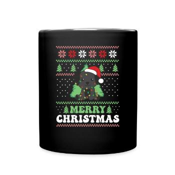 Joyeux Noël rétro moche Noël Labrador - Mug uni - noir - Devant