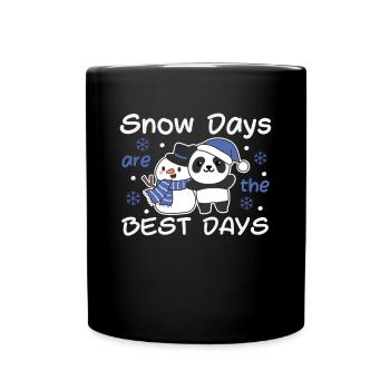Panda Snow Days are the best days Winter - Full Colour Mug - black - Front