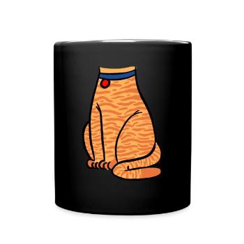 Orange Cat Costume | Halloween Cat Outfitkitten lo - Full Colour Mug - black - Front
