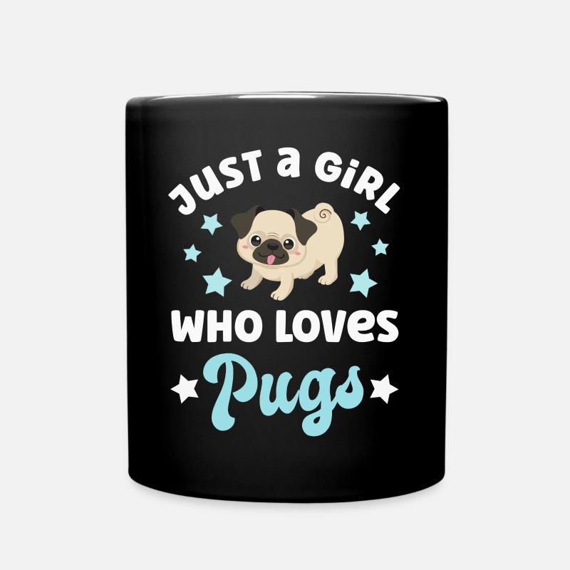 Hund Mops Möpse - Tasse einfarbig - Schwarz