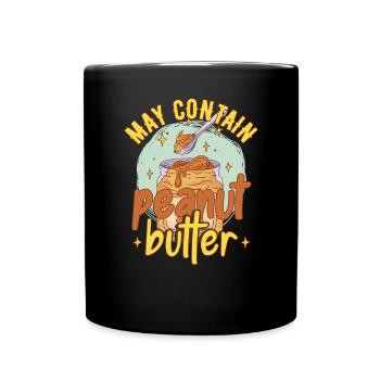 Kann Erdnussbutter enthalten - Tasse einfarbig - Schwarz - Vorne