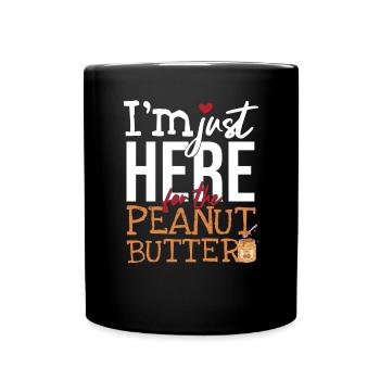 Ici pour le beurre de cacahuète - Mug uni - noir - Devant