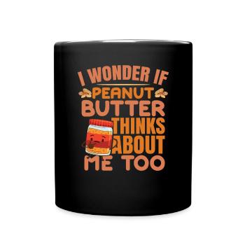 Erdnussbutter - Tasse einfarbig - Schwarz - Vorne