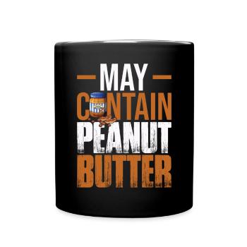 Kann Erdnussbutter enthalten - Tasse einfarbig - Schwarz - Vorne
