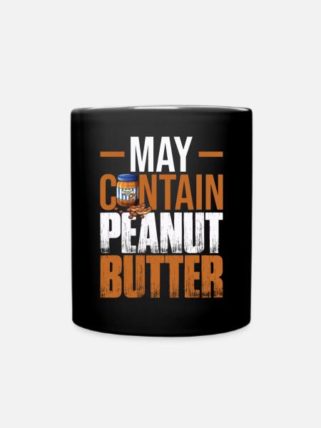 Kann Erdnussbutter enthalten - Tasse einfarbig - Schwarz