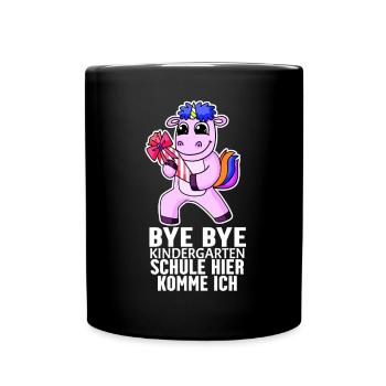 Einschulung Erste Klasse Mädchen - Tasse einfarbig - Schwarz - Vorne
