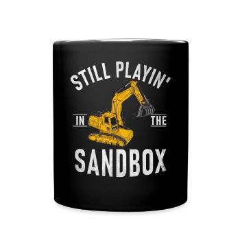 Funny construction workers & construction site excavator drivers - Full Colour Mug - black - Front