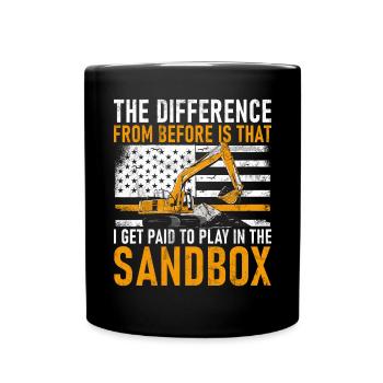 Funny construction workers & construction site excavator drivers - Full Colour Mug - black - Front