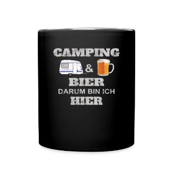 Camper Geschenkidee Camping - Tasse einfarbig - Schwarz - Vorne