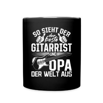 So sieht der beste Gitarrist und Opa aus - Gitarri - Tasse einfarbig - Schwarz - Vorne