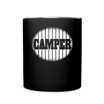 Camper Geschenkidee Camping - Tasse einfarbig - Schwarz - Vorne