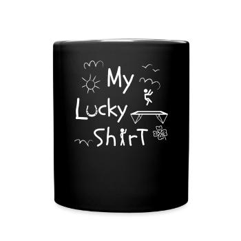 Lustiges Fitness Workout Trampolinhalle Sport - Tasse einfarbig - Schwarz - Vorne