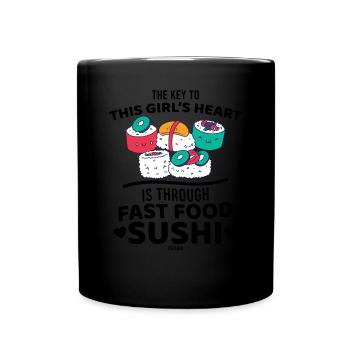 Sushi Fast Food - Tasse einfarbig - Schwarz - Vorne