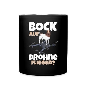 Drone Lustiger Drohnenpilot - Bock auf Drohne flie - Tasse einfarbig - Schwarz - Vorne