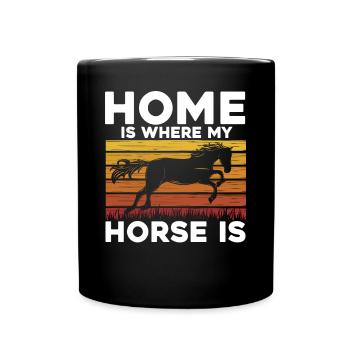 La maison est l’endroit où se trouve mon cheval - Mug uni - noir - Devant