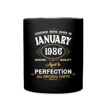 Les légendes sont nées en janvier 1986 - Mug uni - noir - Devant