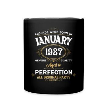 Les légendes sont nées en janvier 1987 - Mug uni - noir - Devant