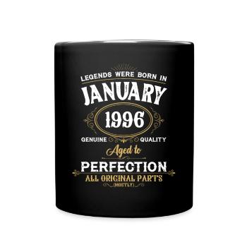 Legends Were Born In January 1996 - Tasse einfarbig - Schwarz - Vorne