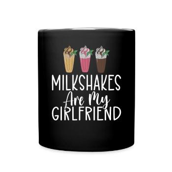 I love Milkshakes Milkshake Gift - Full Colour Mug - black - Front