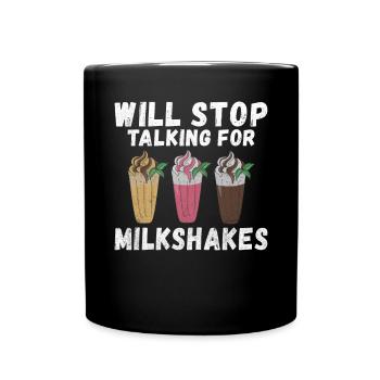 Ich liebe Milchshakes Milchshake Geschenk - Tasse einfarbig - Schwarz - Vorne