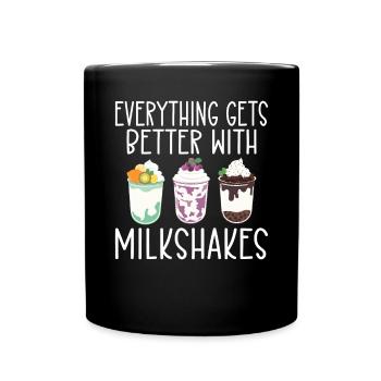 Ich liebe Milchshakes Milchshake Geschenk - Tasse einfarbig - Schwarz - Vorne