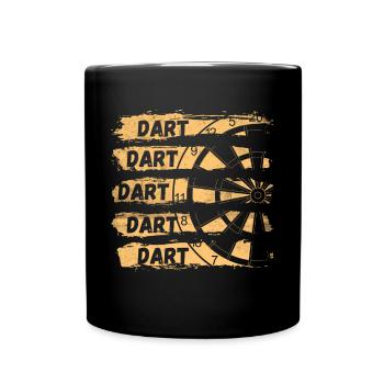DART DART DART !!! Das coole Dartspielerin Darts - Tasse einfarbig - Schwarz - Vorne
