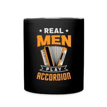 Real Man joue de l’accordéon / Chemise de musique accordéon - Mug uni - noir - Devant