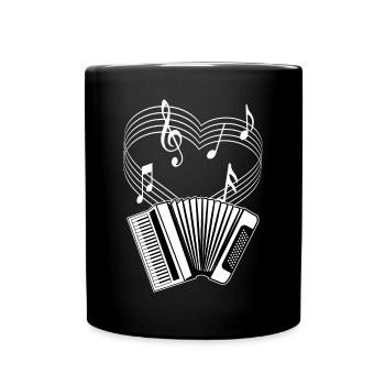 Notes d’accordéon dans le cœur / Chemise musicale, Musikverein - Mug uni - noir - Devant