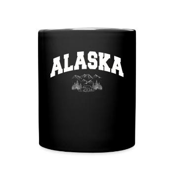 Alaska Geschenk Kinder Herren Damen USA Natur Eis - Tasse einfarbig - Schwarz - Vorne