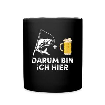 Angeln Tshirt Mann Fischer Rute Fischfang Fishing - Tasse einfarbig - Schwarz - Vorne