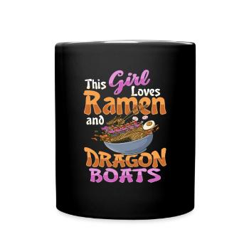 Ramen et bateau-dragon - Mug uni - noir - Devant
