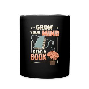 Reading book nerd designs for a librarian - Full Colour Mug - black - Front