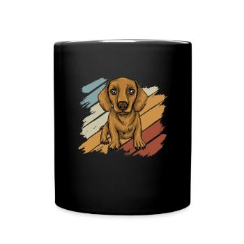 Dachshund Geschenk Dixie Wiener Doxie Dackel - Tasse einfarbig - Schwarz - Vorne