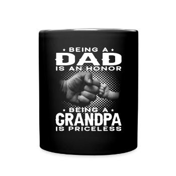 Mens Being a DAD is an HONOR Being a GRANDPA is PR - Full Colour Mug - black - Front