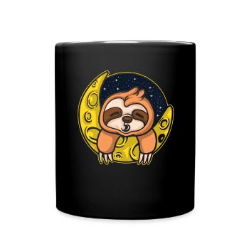 Sloth Tshirt Women Men Lazy Tired Office Humor - Full Colour Mug - black - Front