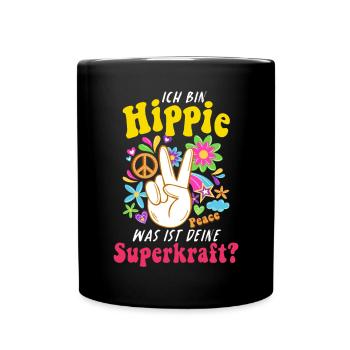 Hippie Tshirt Peace Movement Woodstock Boho Groove - Full Colour Mug - black - Front