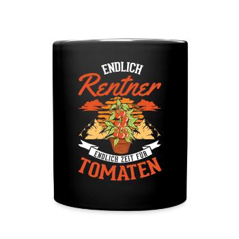 Tomaten Rentner Tomatenzüchter Paradeiser - Tasse einfarbig - Schwarz - Vorne