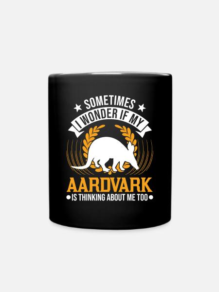Erdferkel Geschenk Aardvark - Tasse einfarbig - Schwarz