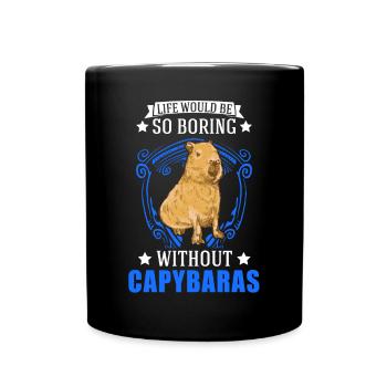 Capybara Gift Capibara capybara - Full Colour Mug - black - Front