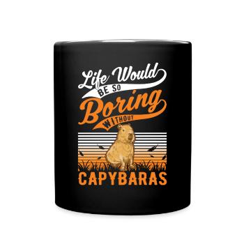 Capybara Gift Capibara capybara - Full Colour Mug - black - Front