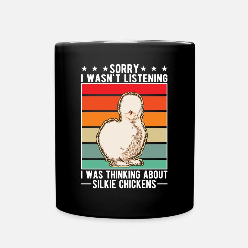 Seidenhuhn Geschenk Silkie Chicken Silkie Huhn - Tasse einfarbig - Schwarz