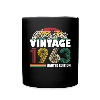 60th birthday born 1963 Classic Vintage 1963 - Full Colour Mug - black - Front