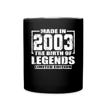 20e anniversaire Né en 2003 Fabriqué en 2003 - Mug uni - noir - Devant