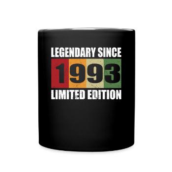 30e anniversaire né en 1993 Légendaire depuis 1993 - Mug uni - noir - Devant