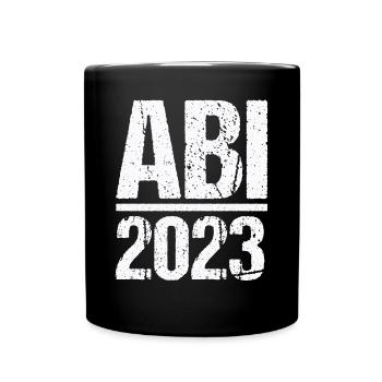 Abitur Gymnasium Damen und Herren Abi 2023 - Tasse einfarbig - Schwarz - Vorne