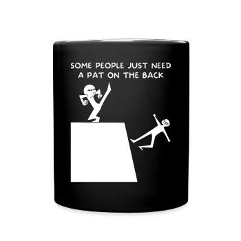 Some people need a pat on the back - Full Colour Mug - black - Front