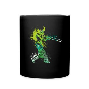 Splash Art Cricket Player - Tasse einfarbig - Schwarz - Vorne