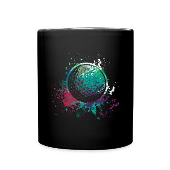 Splash Art Golf Balle de golf - Mug uni - noir - Devant