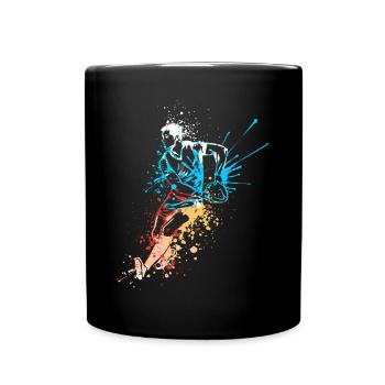 Splash Art Rugby Player - Mug uni - noir - Devant